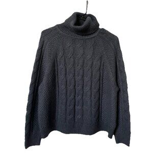 Gap Cable Knit Turtleneck Sweater Womens XS‎ Cast Iron Comfy Pullover